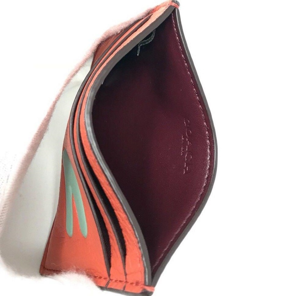 Coach Heart Wink Flat Card Case - Picture 3 of 5